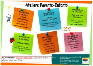 Le programme des Ateliers Parents Enfants en mai et juin